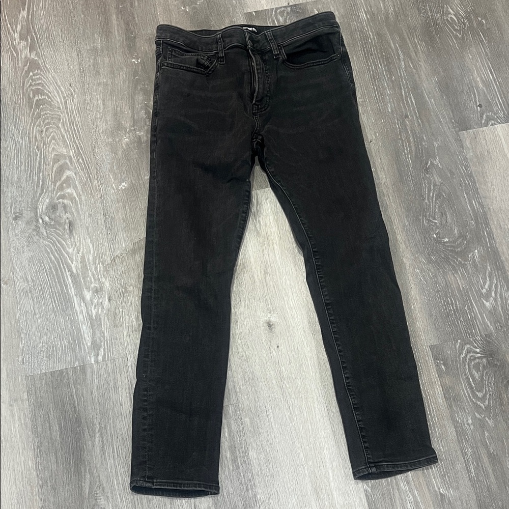 Express Men's Dark Charcoal Skinny Jeans
